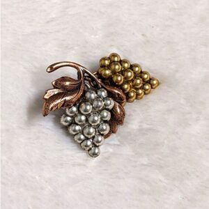 Vintage Trio Colored Grape Cluster Brooche